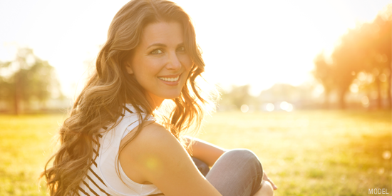 woman in golden light